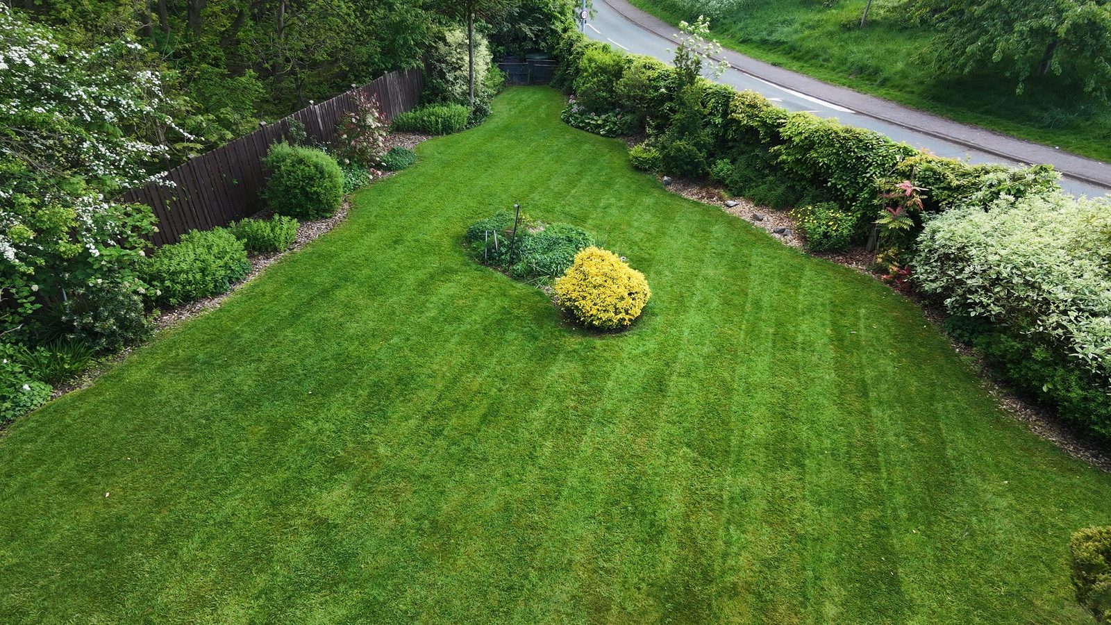 A lawn seen from above